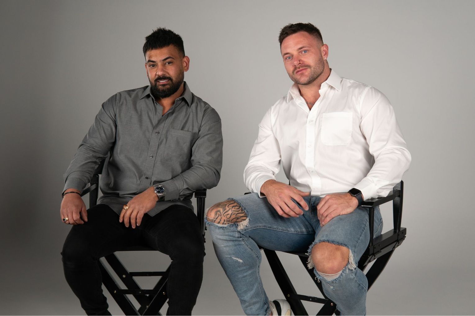 Co-founders Jason Wisniewski and Gerard Lewis have created an adaptive fashion label in Adelaide, with magnetic shirts the first item to launch. Pictures: supplied. 