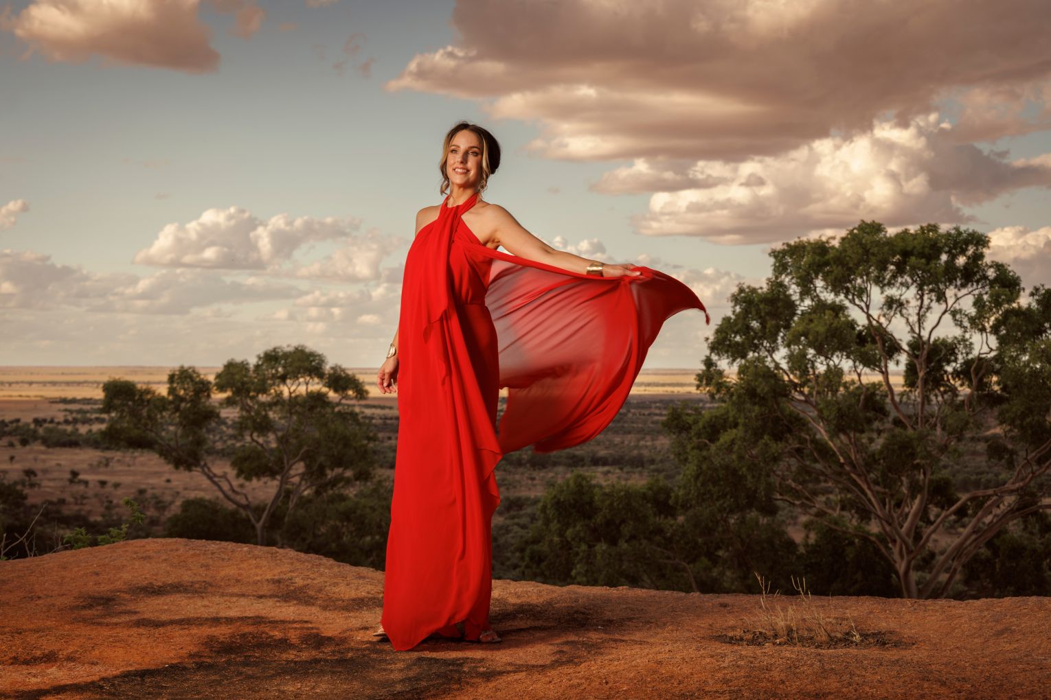 Katie Stenzel, pictured at Winton as the face of Opera Queensland's Festival of Outback Opera, will perform at St Mary's Anglican Church. Photo: Glenn Hunt