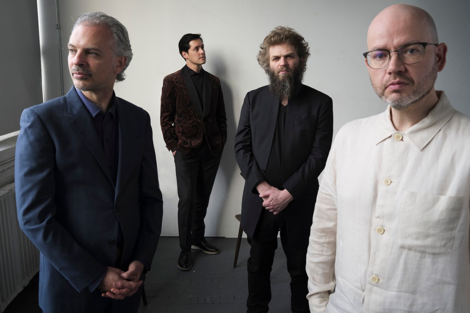 Brooklyn Rider. Left to right: Colin Jacobsen (violin),  Michael Nicolas (cello), Johnny Gandelsman (violin), and Nicholas Cords (viola). Photo: Marco Giannavola