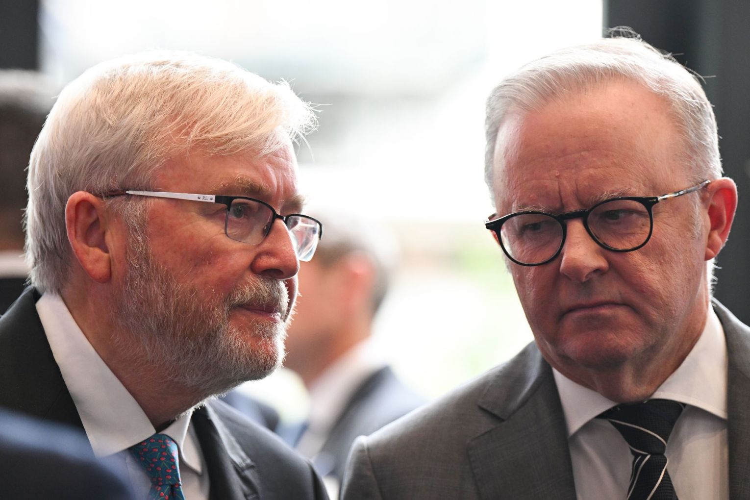 Australian Ambassador to the United States Kevin Rudd and Prime Minister Anthony Albanese. Photo: AAP
