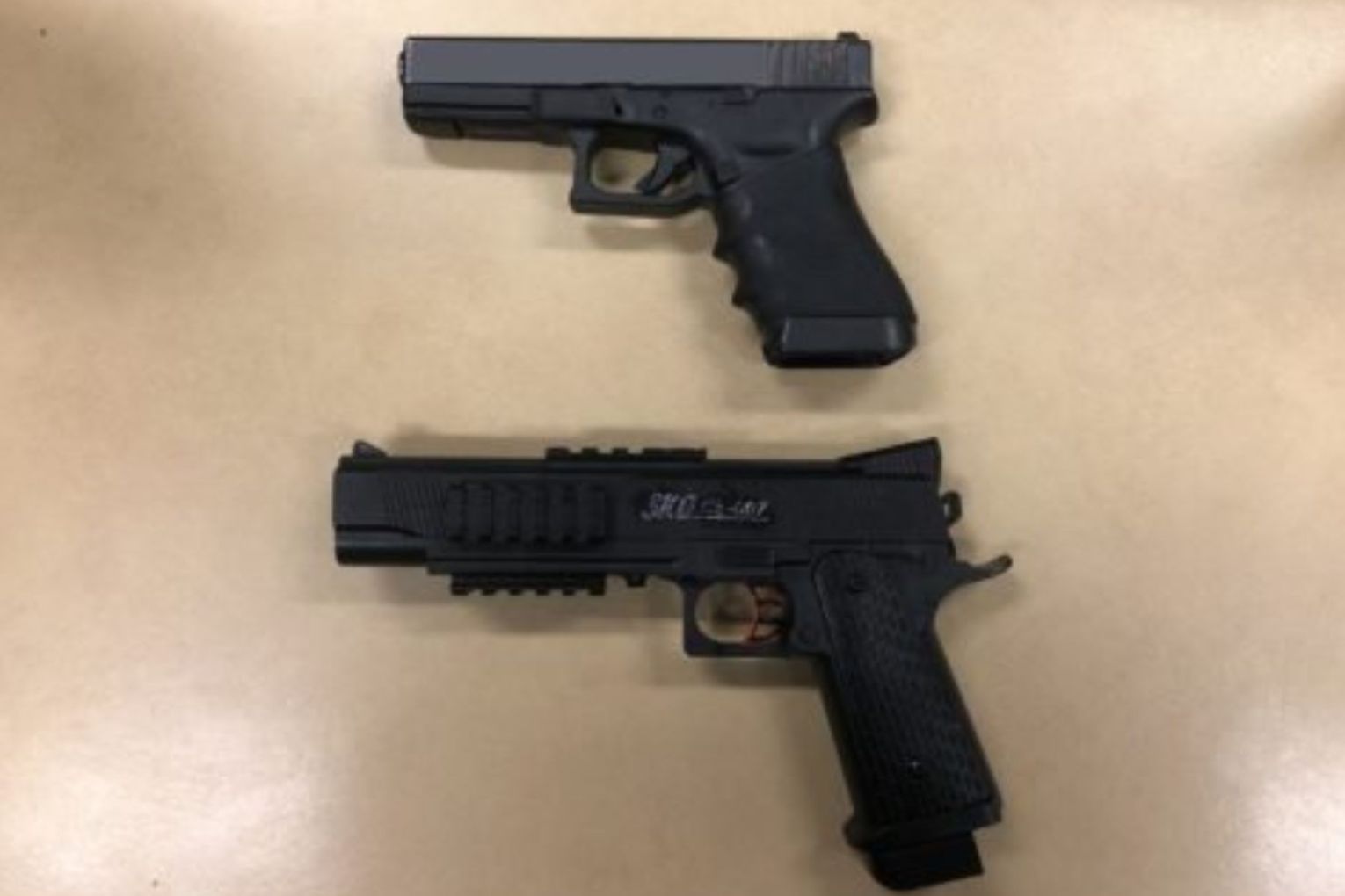 Gel blasters can look similar to police Glock pistols. Picture: Queensland Police