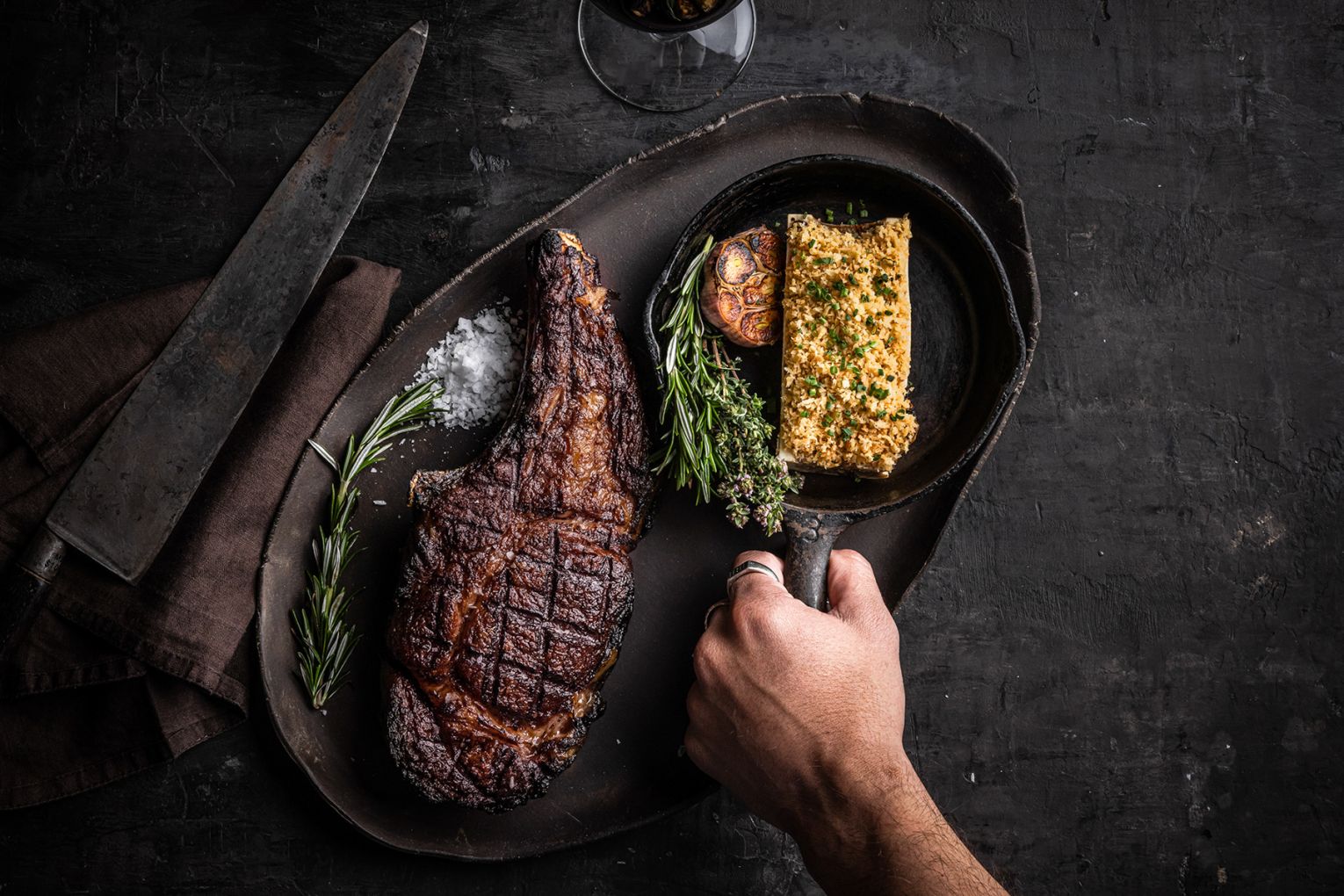 Bone Marrow steak topper rib eye