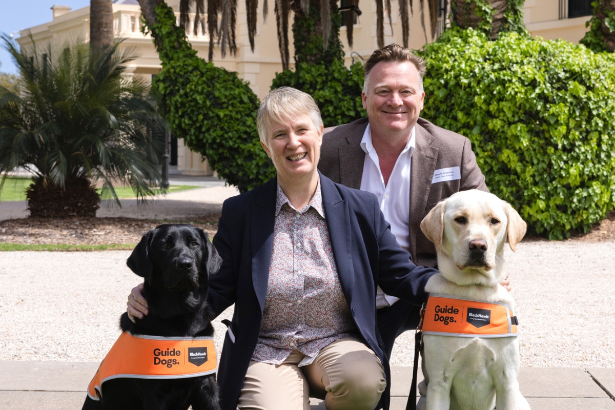 Jodeen Carney and Jeremy Anderson with Ziggy and Merlin
