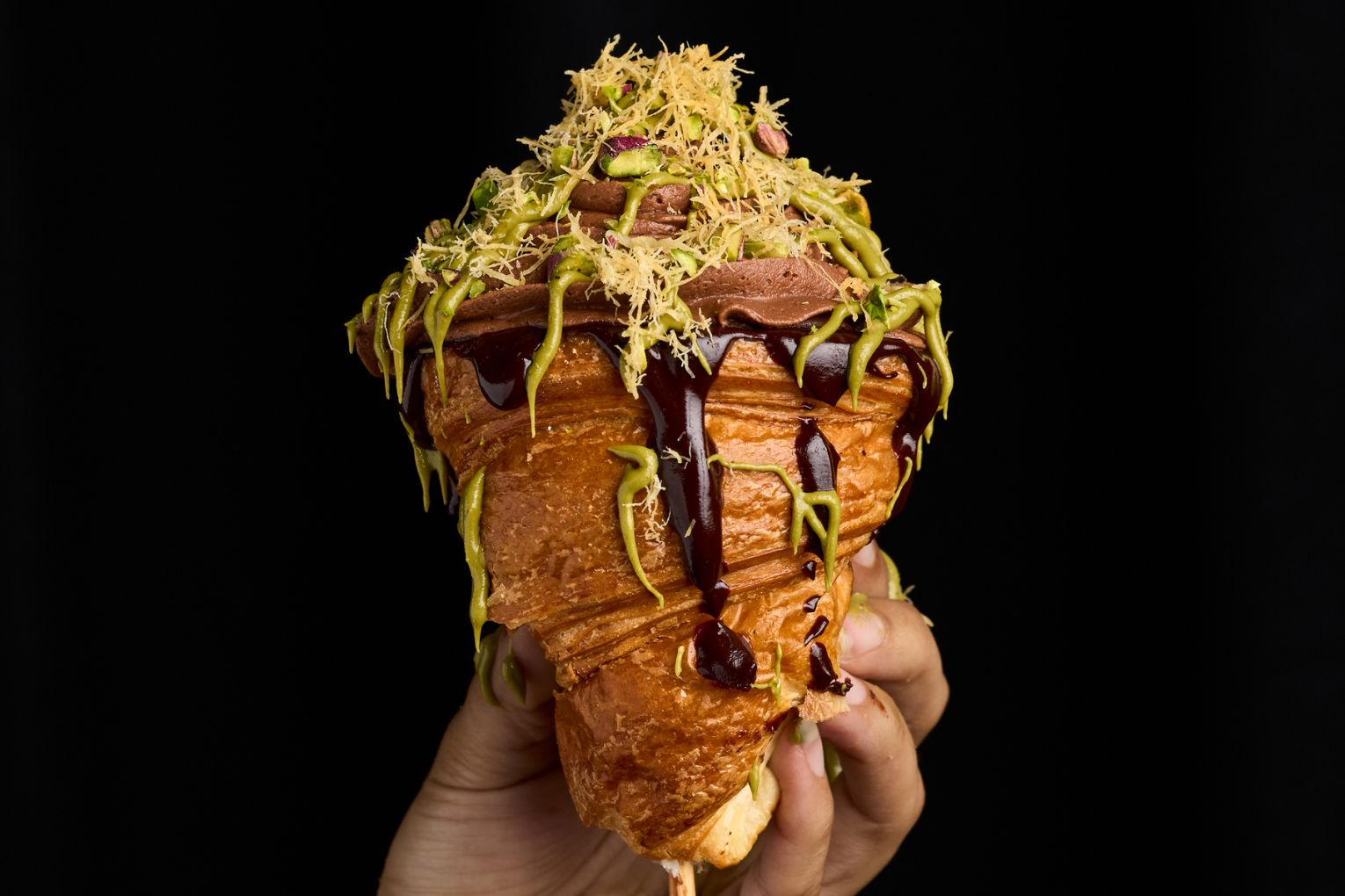Viral Dubai Chocolate Croissant x Chocolate Stout Ice Cream by Nok Nok and Honey & Yolko. Credit: Markus Ravik