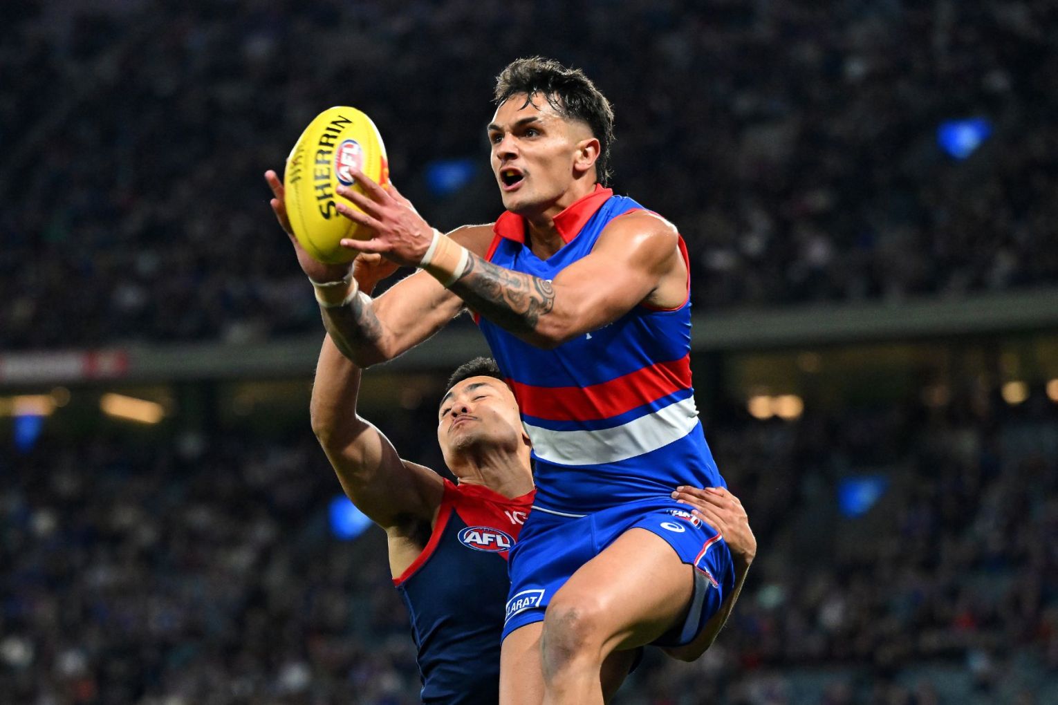 The odds of Jamarra Ugle-Hagan leaving the Western Bulldogs and calling Gold Coast home are firming. Picture: James Ross/AAP Photos