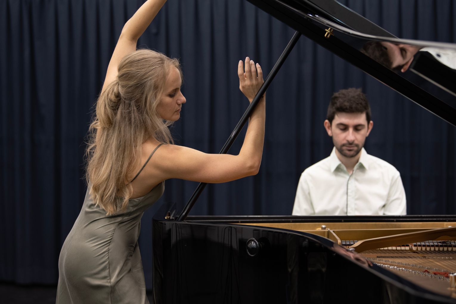 Wakka Wakka and Kombumerri dancer Katina Olsen and Alex Raineri at Brisbane Music Festival in 2019. Photo: Greg Harm (Tangible Media)