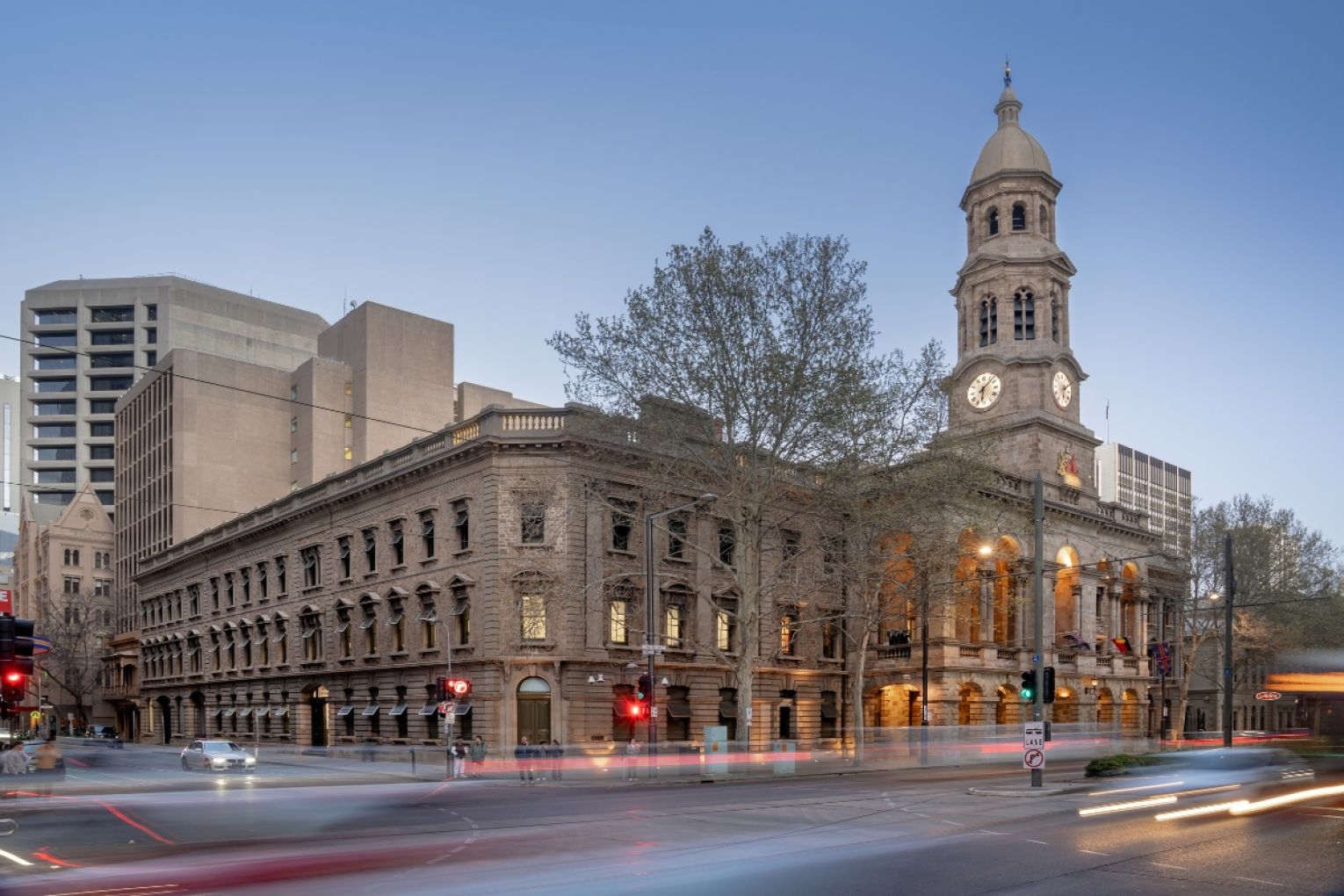 For two years, the Adelaide Town Hall has been covered by scaffolding as a $6.2 million conservation of its façade took place. Photo: Brad Griffin
