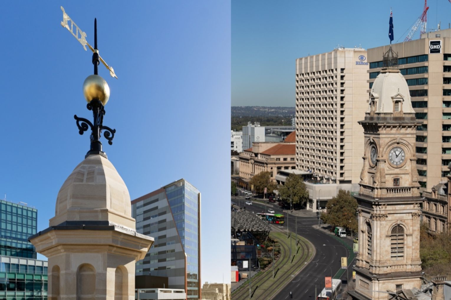 For two years, the Adelaide Town Hall has been covered by scaffolding as a $6.2 million conservation of its façade took place. Photos: Brad Griffin