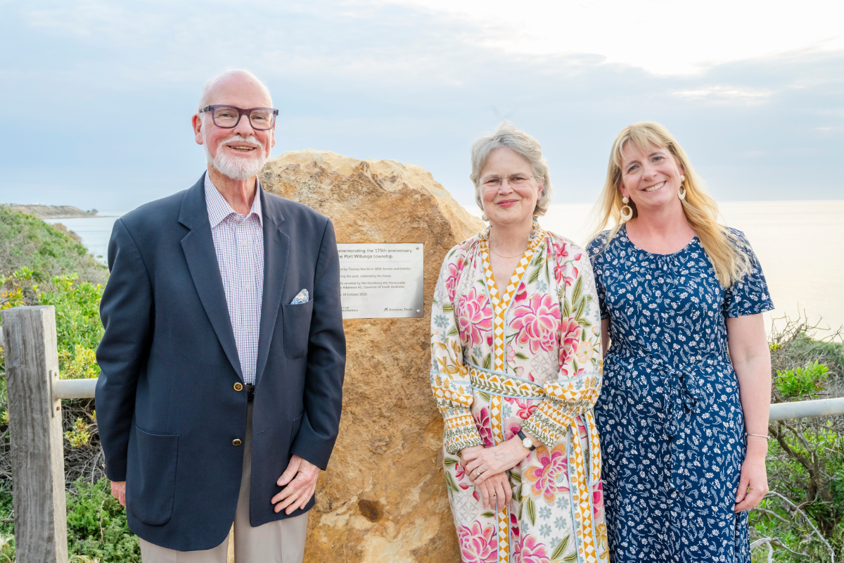 Brian McMillan, Governor Frances Adamson and Sarah Livsey