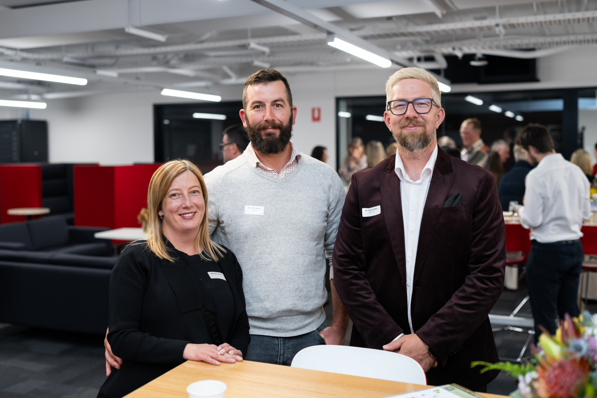 Emily White, John Hazel and Peter Oates