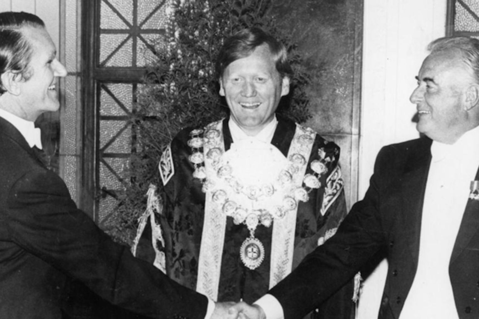 Opposition Leader Malcom Fraser, Lord Mayor of Melbourne Ron Walker and Prime Minister Gough Whitlam at the Lord Mayor’s Banquet in Melbourne on November 10, 1975.
Picture: City of Melbourne