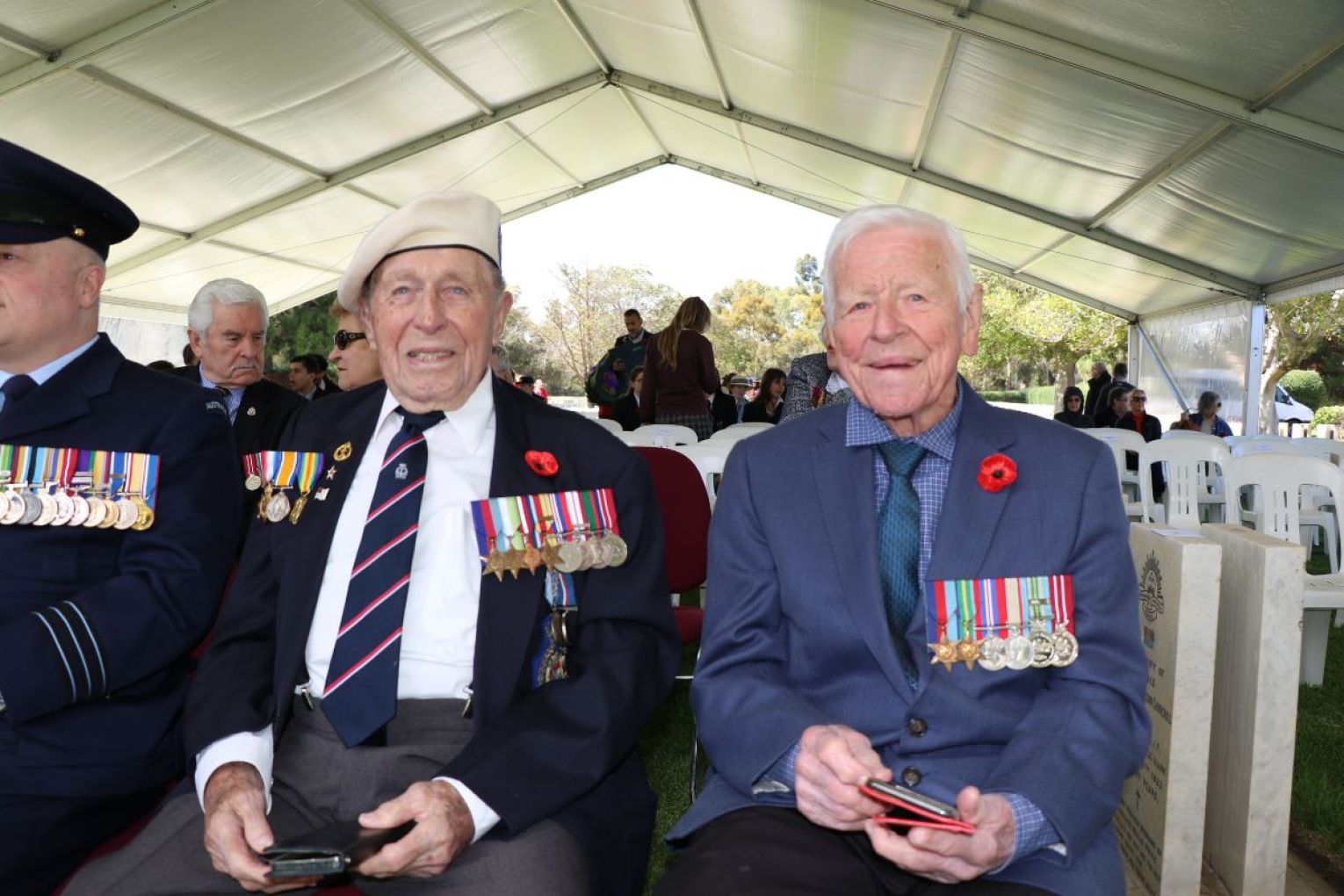 WWII veterans Reg "Swannie" Swanborough (left) and Brian Ellis (right). Photo: Rory Dowdell.