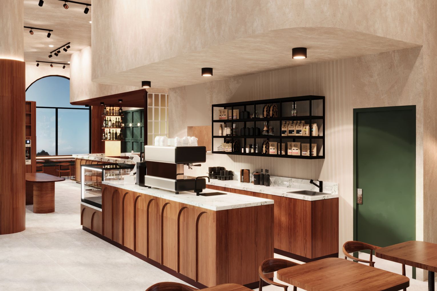 An early render of CODA's cafe space | Credit: Dreampods Group