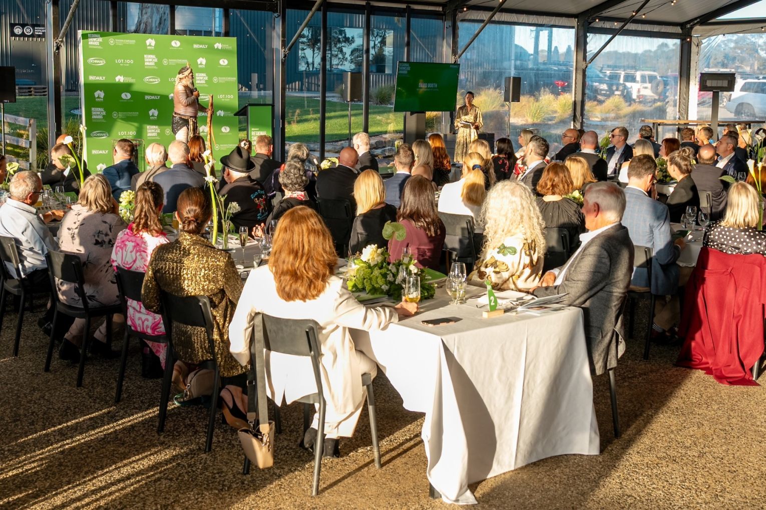 David Booth provides the Acknowledgement of County at the 2025 Regional Showcase Awards at Lot.100.