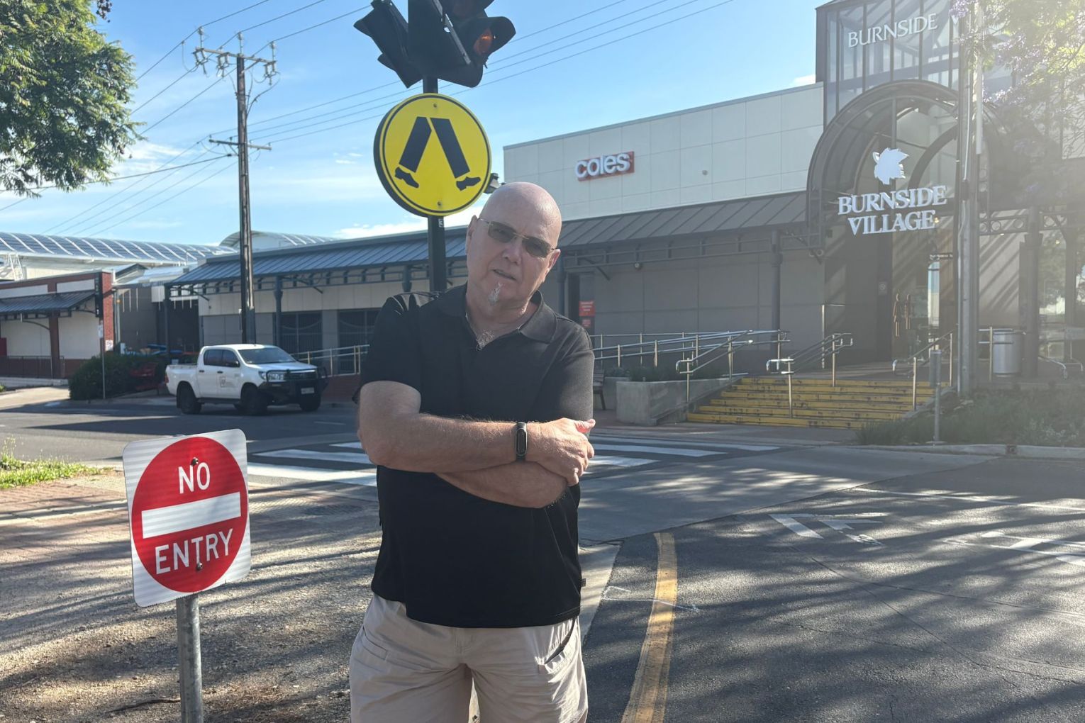 Resident Stephen Merrett is petitioning to have cameras installed on the one-way street to deter drivers. Picture: Supplied 