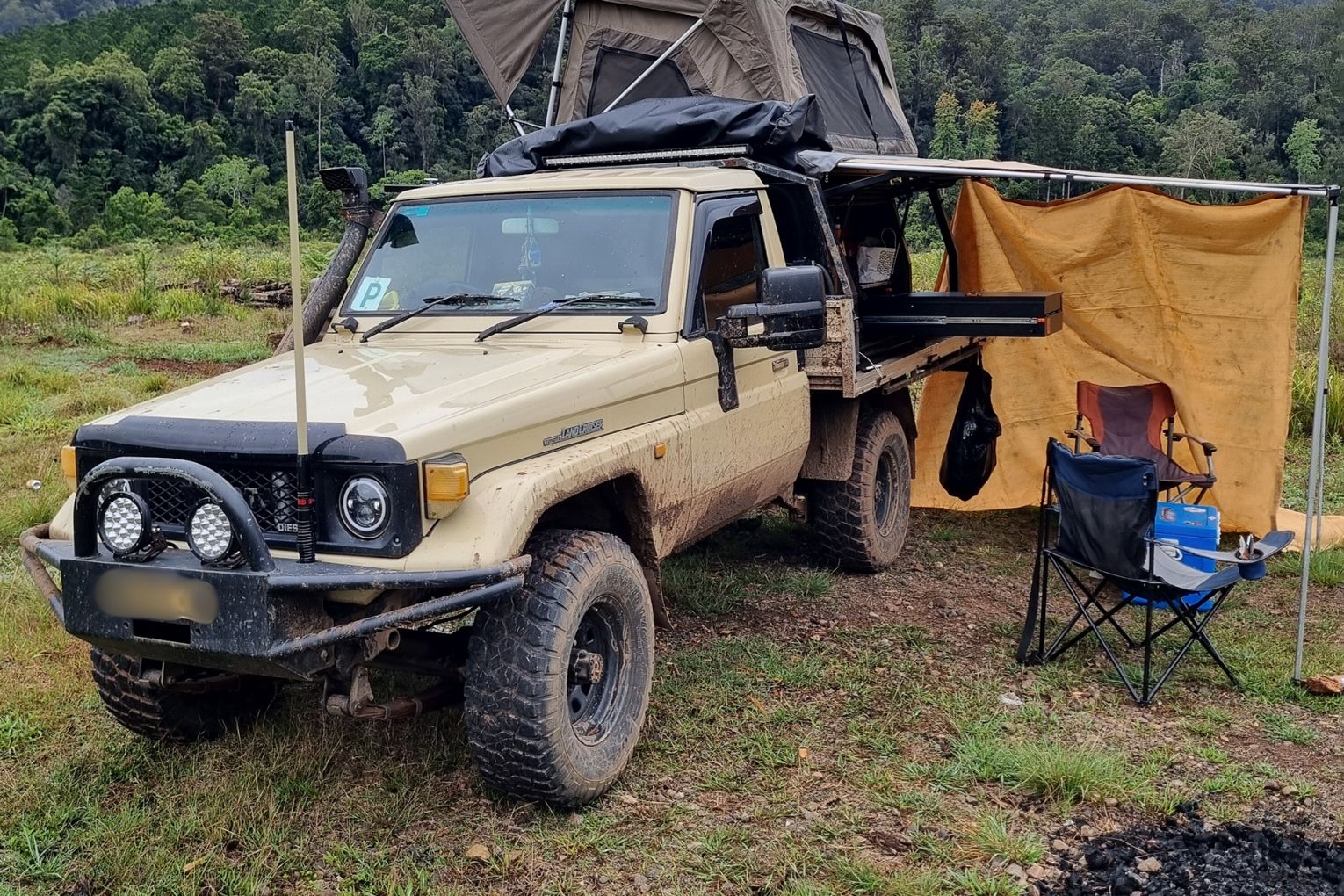 Camping outside of a camping area with illegal fire