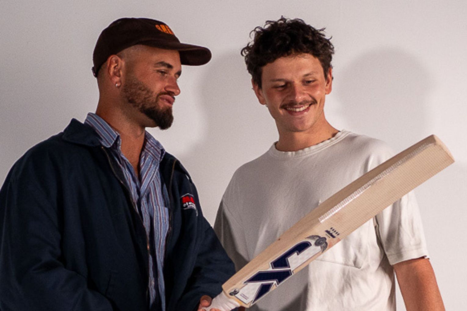 Australian Test cricketer Jake Weatherald and JK Cricket founder Jack Konnis. Photo: Supplied