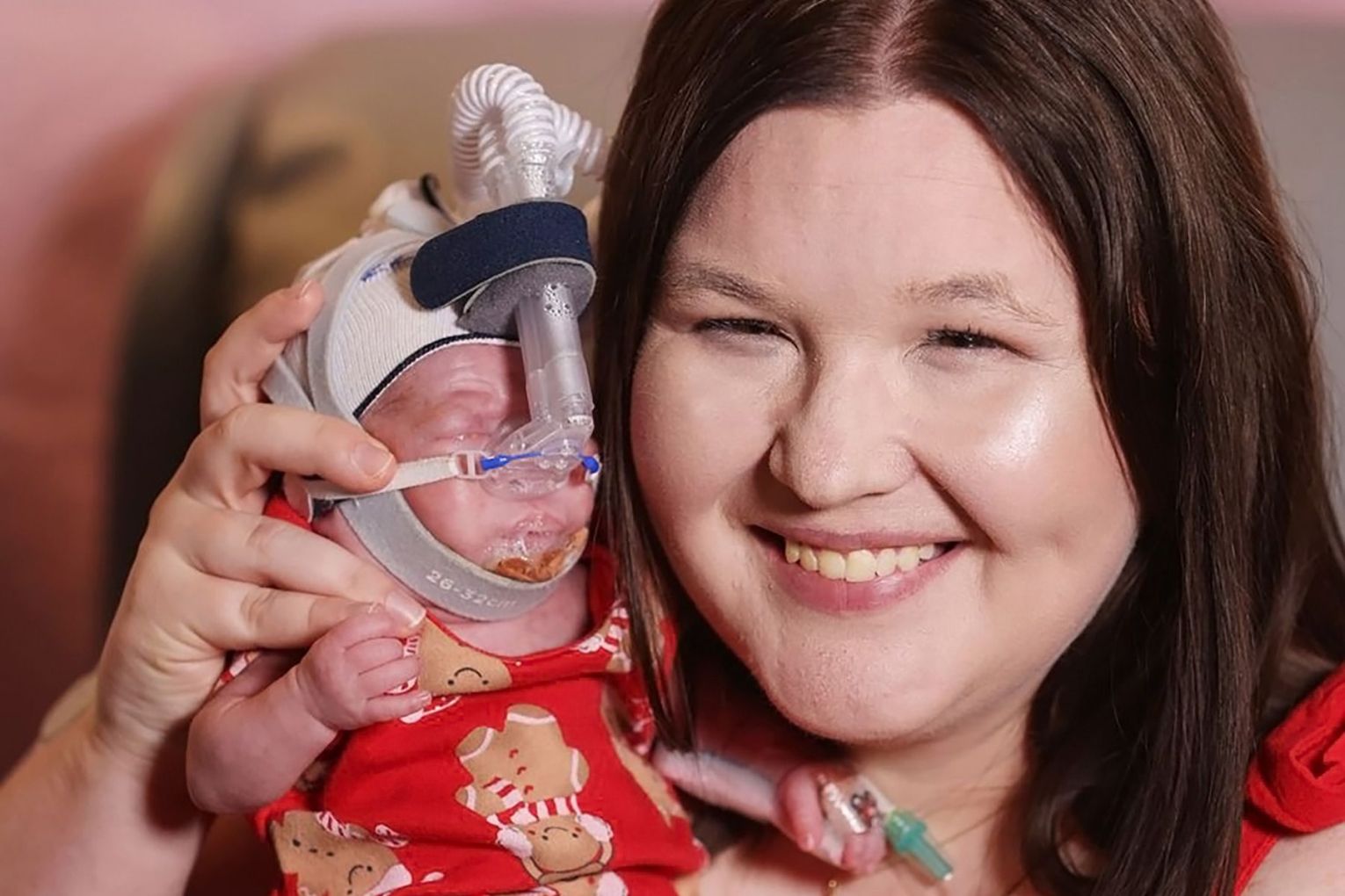 Mum Samantha Jones has spent every day by her son's side and hopes to bring him home soon. Picture: Mater Hospital