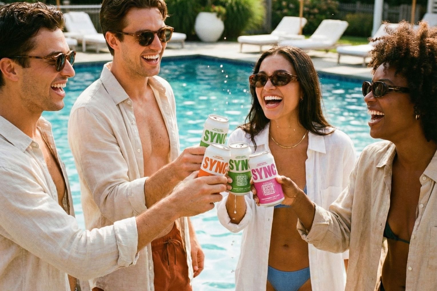 SYNC seltzers use AI to create seltzers designed specifically for the customers' taste palate. Photo: Supplied