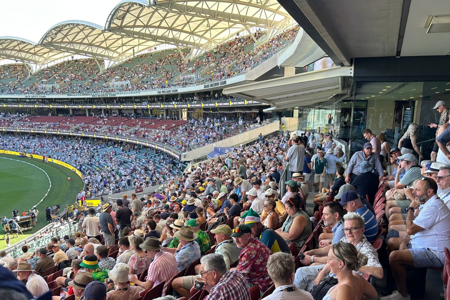A record crowd packed into Adelaide Oval yesterday for day one of the third Ashes Test. Photo: Supplied
