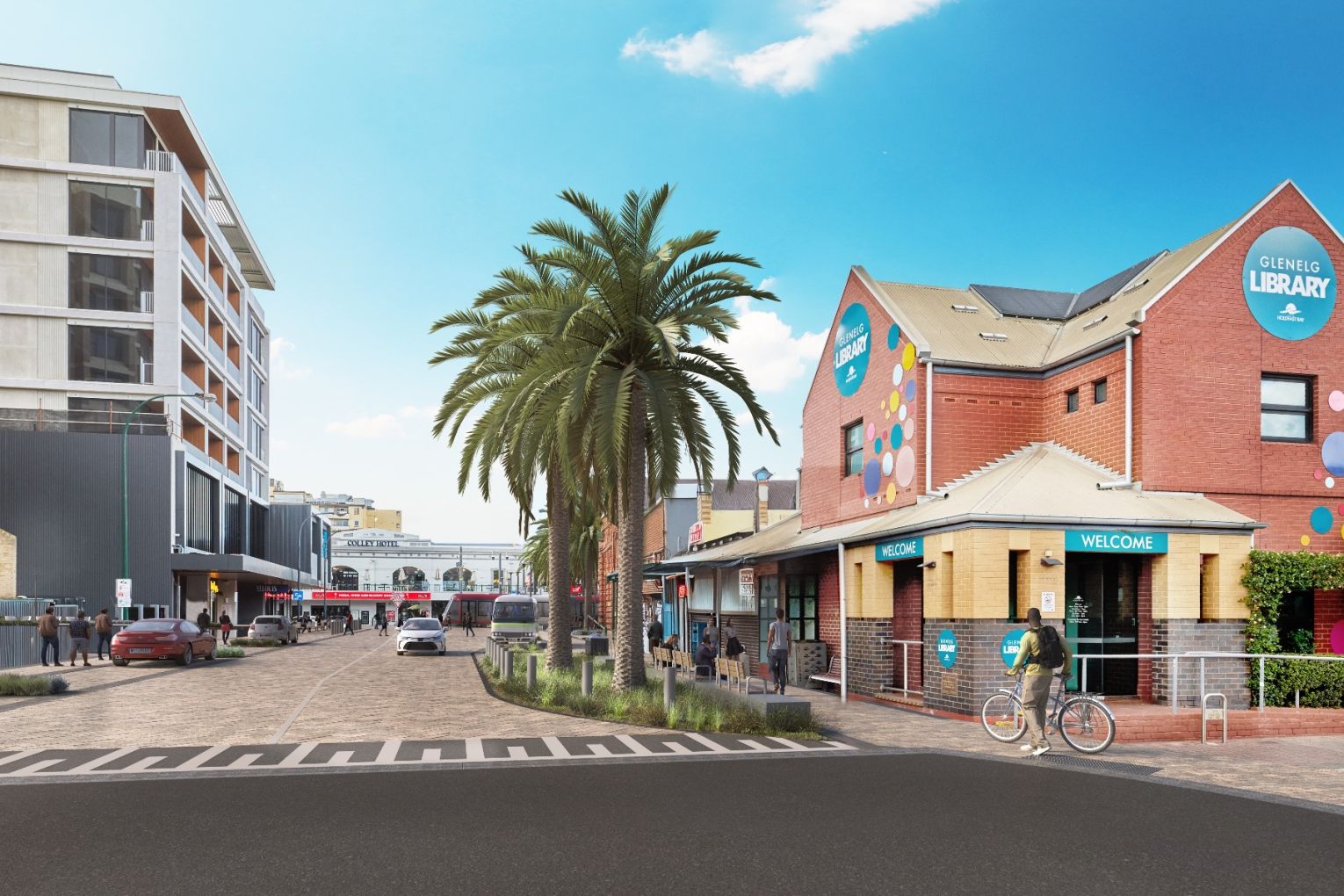 An artist's rendition of the upgraded Jetty Road in Glenelg.