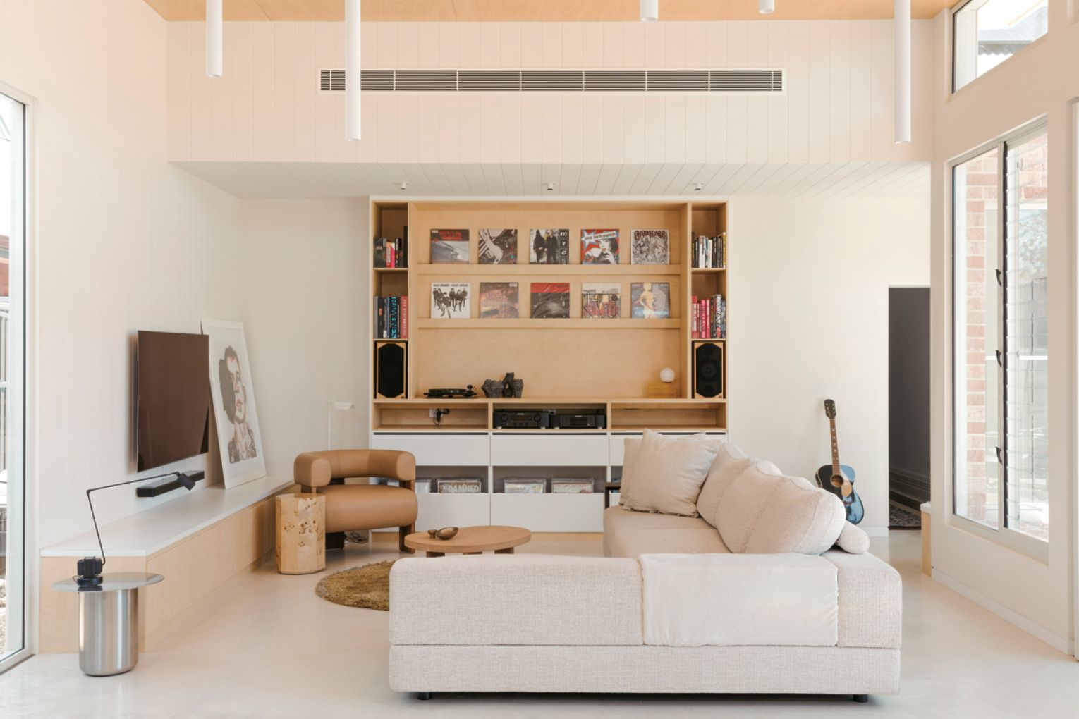 The hero of the project is the music hub in the living area.