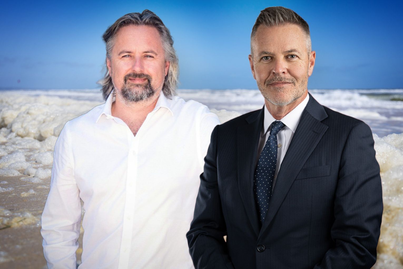 SA's most senior public servants have denied claims that government staff were told not to investigate the algal bloom's cause until after the election. Pictured left to right: SARDI executive director Mike Steer and Department of Premier and Cabinet chief executive Rick Persse