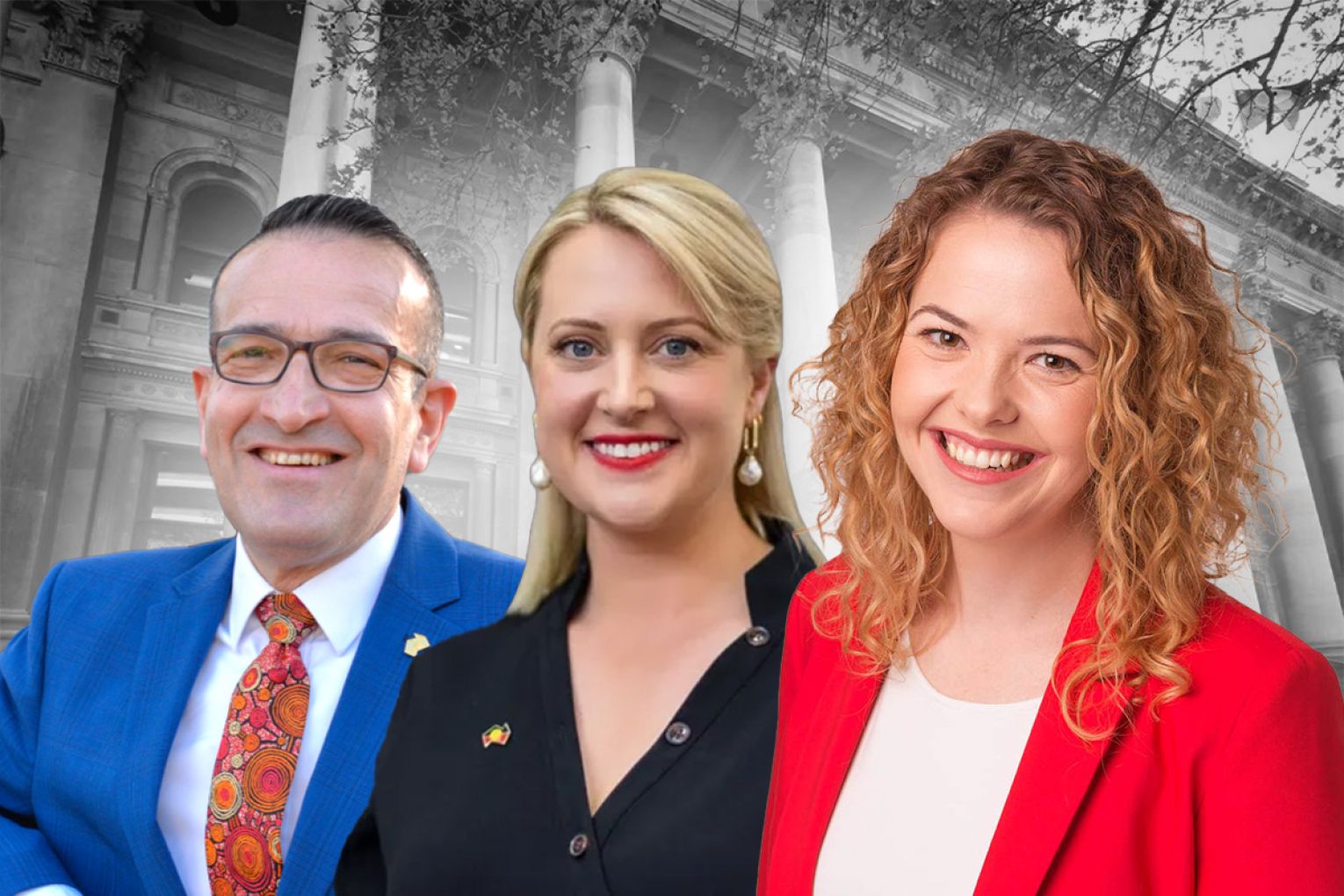 State Labor politicians Tony Piccolo, Lucy Hood and Nadia Clancy.