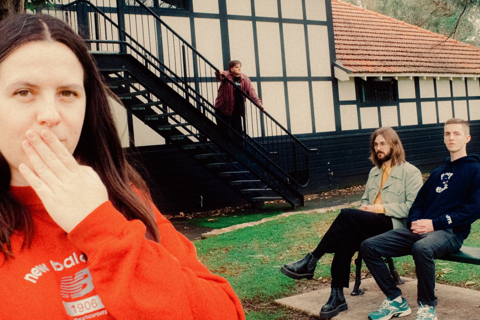 Colourblind. L-R: Bernadette Wright, Finn Cameron, Ben Whaley, and James Harris. Photo: Mayah Salter / Supplied