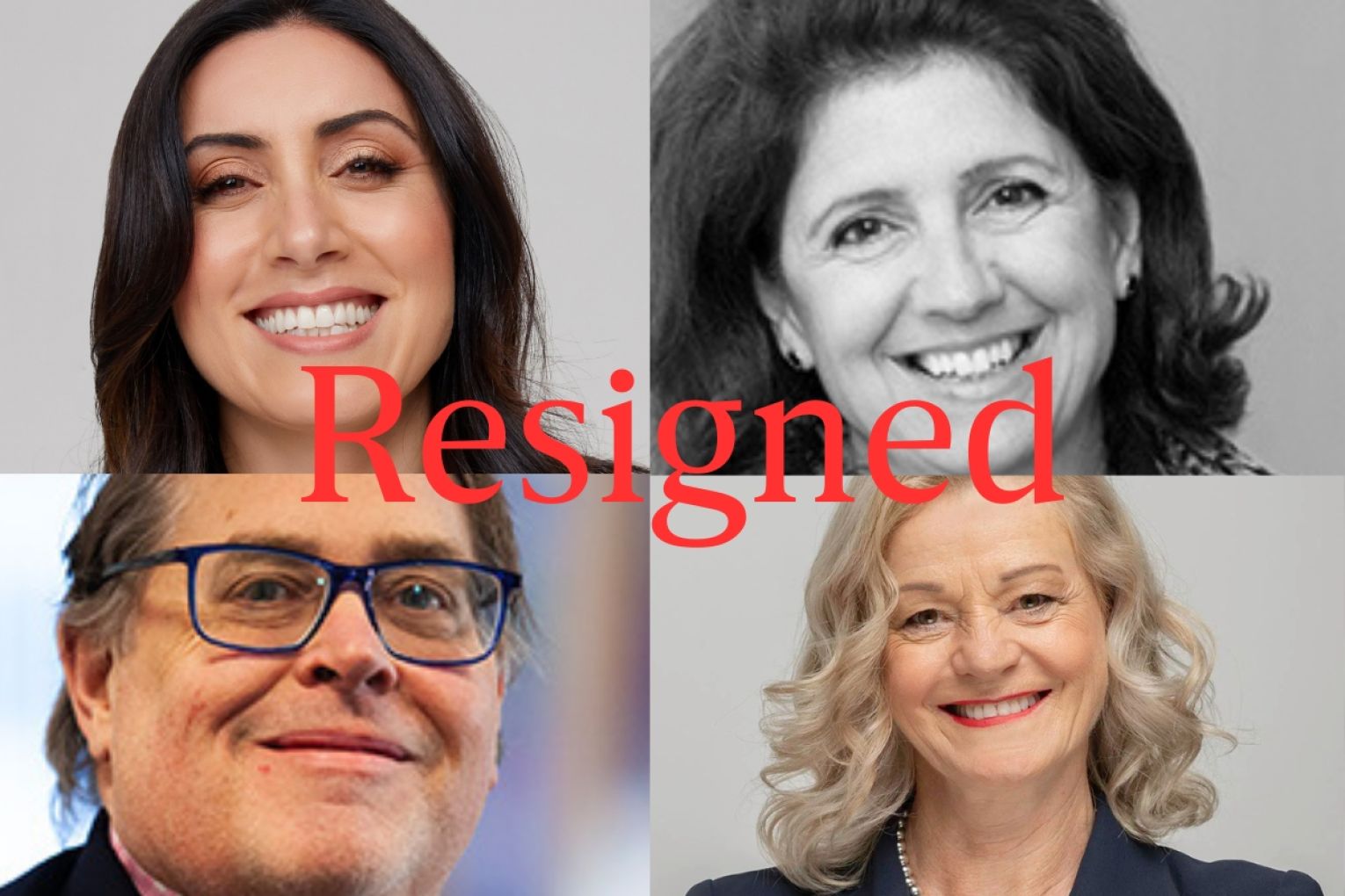 Adelaide Festival Board chair Tracey Whiting (top right) has joined three other members to officially resign from her role over the Writers' Week controversy.