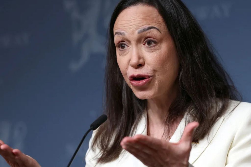 Venezuela’s Machado presents her Nobel medal to Trump