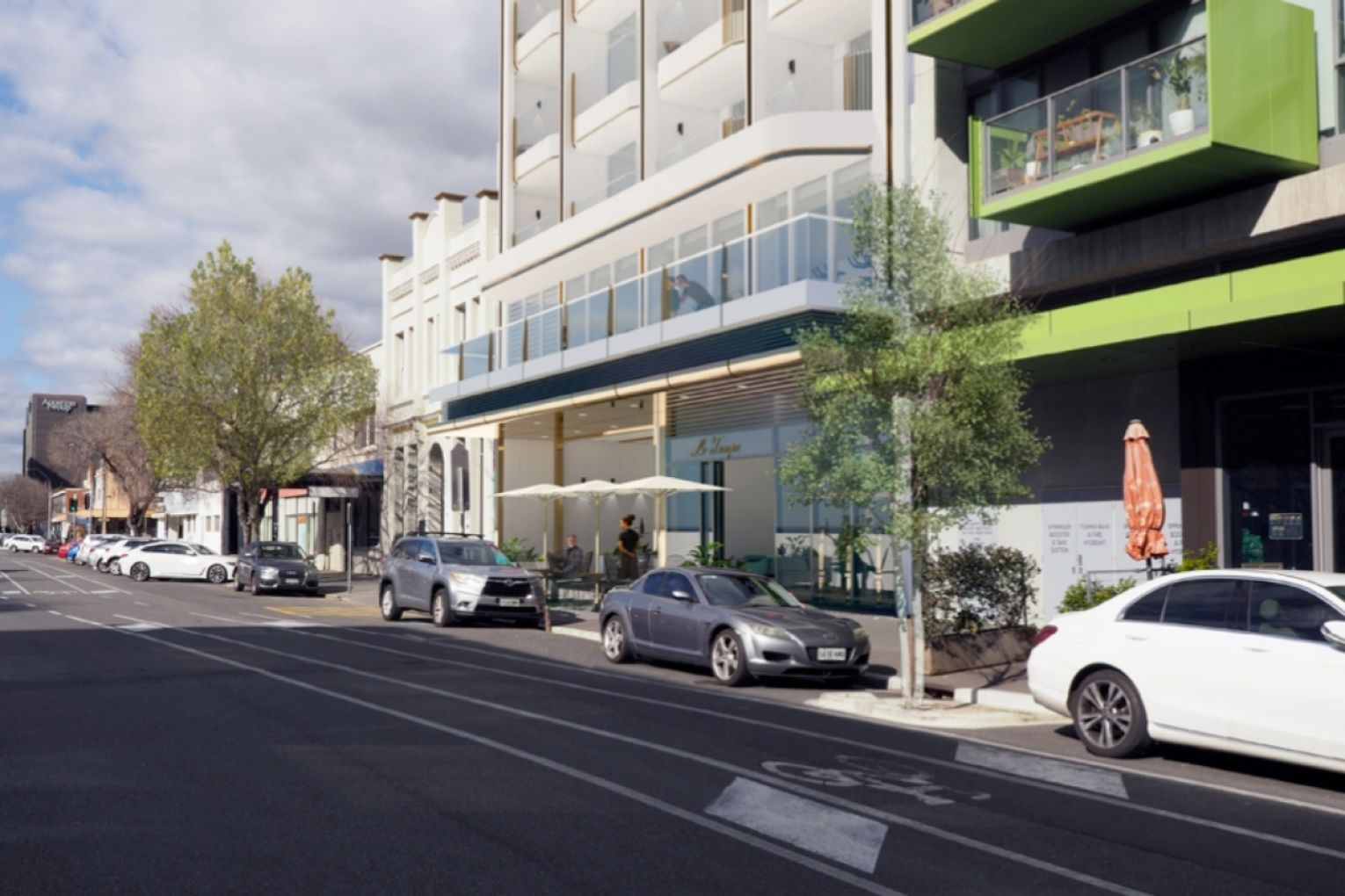 A 22-storey tower would be built on Angas Street under plans lodged by South Australian developer New Dawn Developments Pty Ltd. Render: Supplied