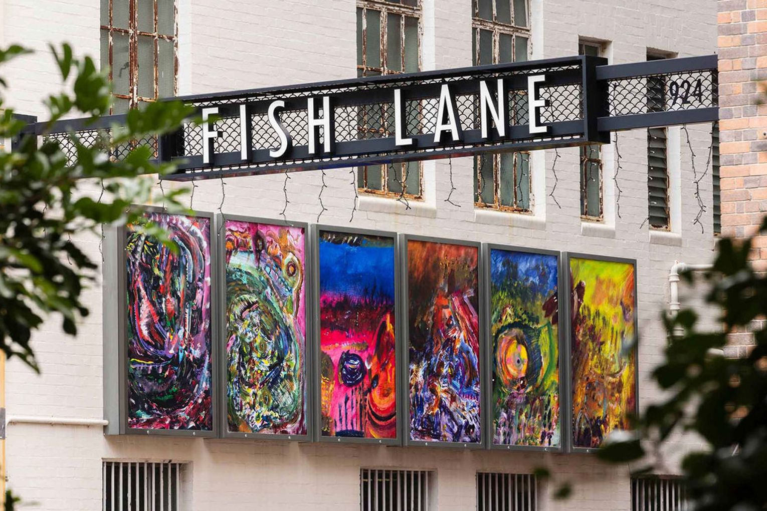 Greg Chambers' artworks in Fish Lane, South Brisbane | Credit: Brisbane City Council
