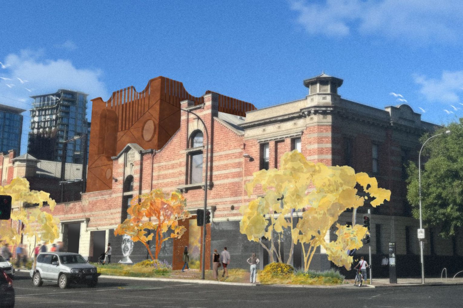 A new look for Tandanya has been conceptualised by the organisations fresh CEO. Render: Grieve Gillett Architects