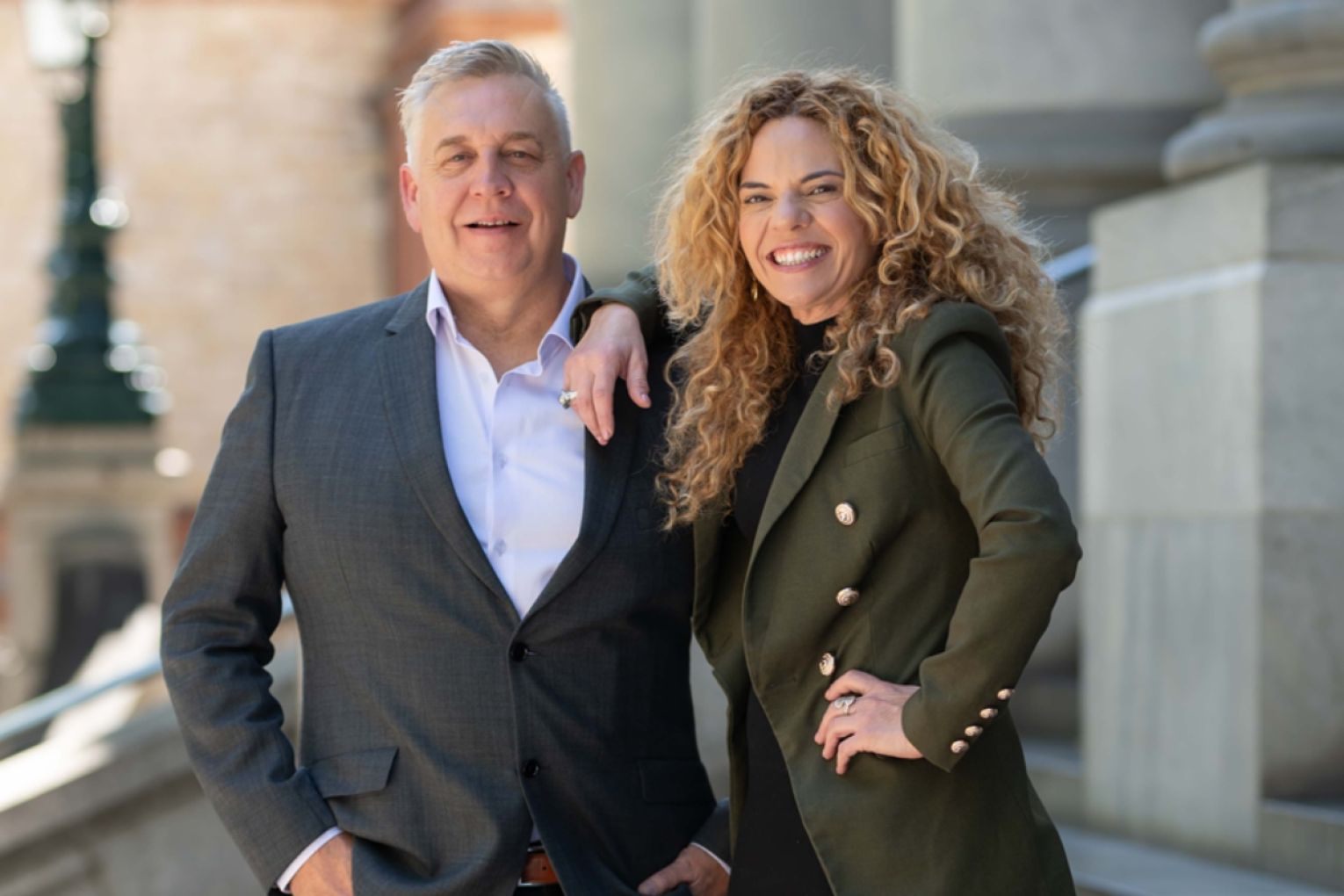 Prominent seafood executive Thomas McNab will run for the Lower House seat of Flinders in the March state election. Pictured: Thomas McNab and SA Best MLC Connie Bonaros. Photo: Supplied