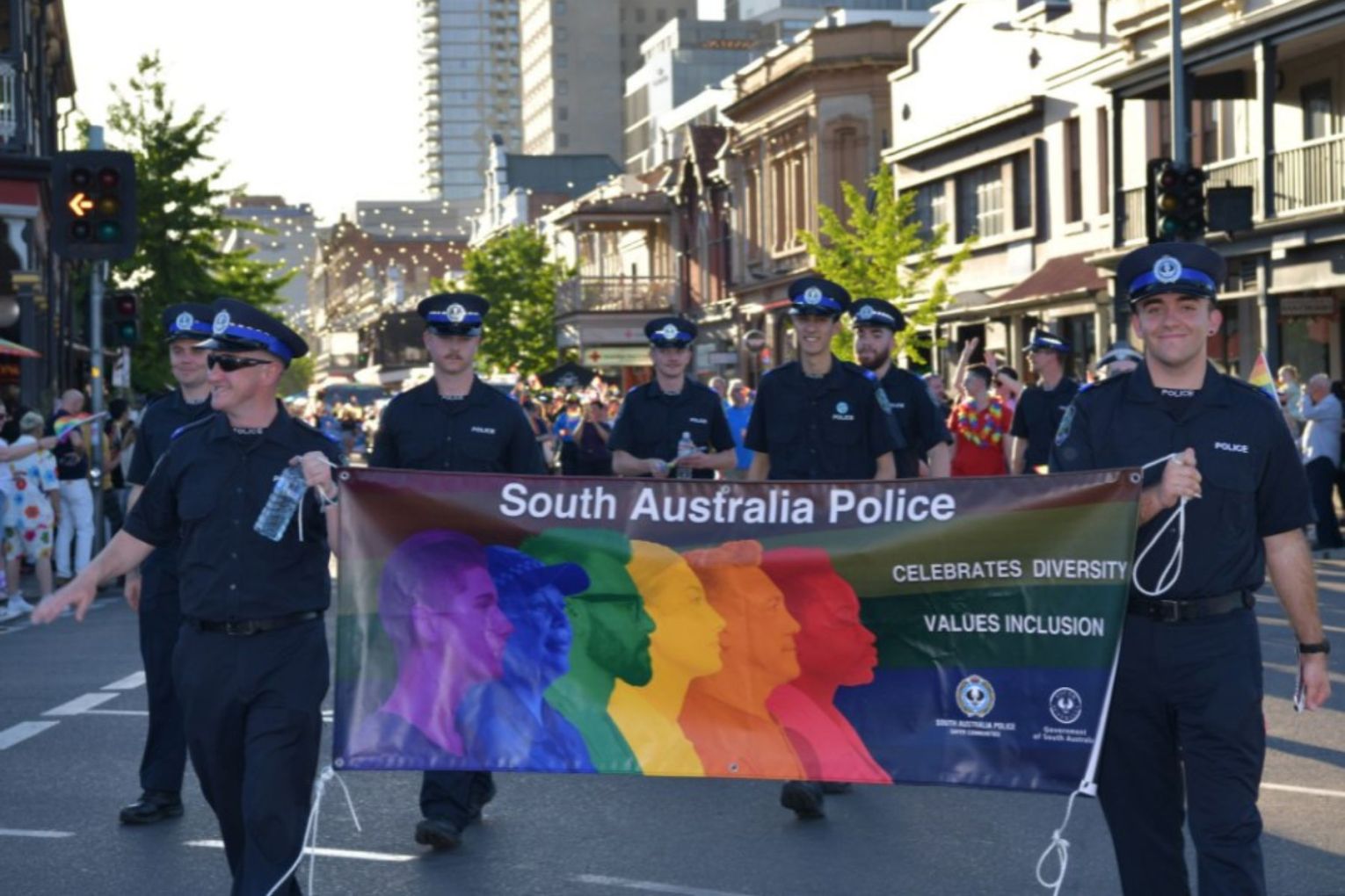 SAPOL at the pride march last October. Image: SAPOL Facebook.