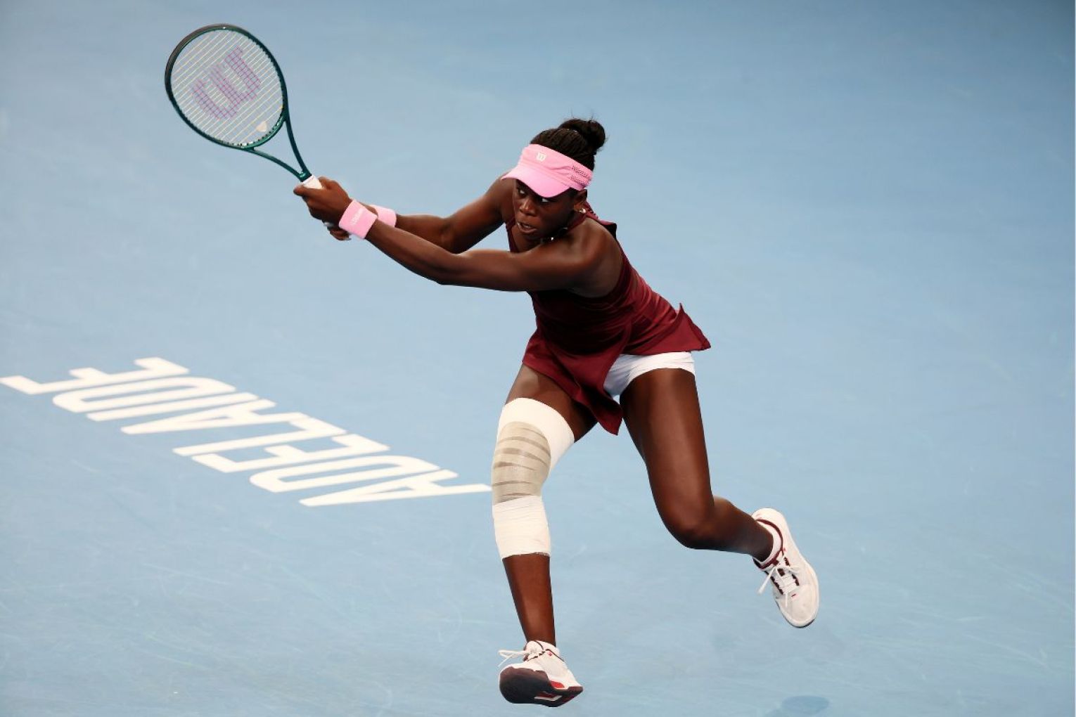 Victoria Mboko (CAN) during the Adelaide International at The Drive on Thursday, January 15, 2026. Photo by TENNIS AUSTRALIA/ JAMES ELSBY