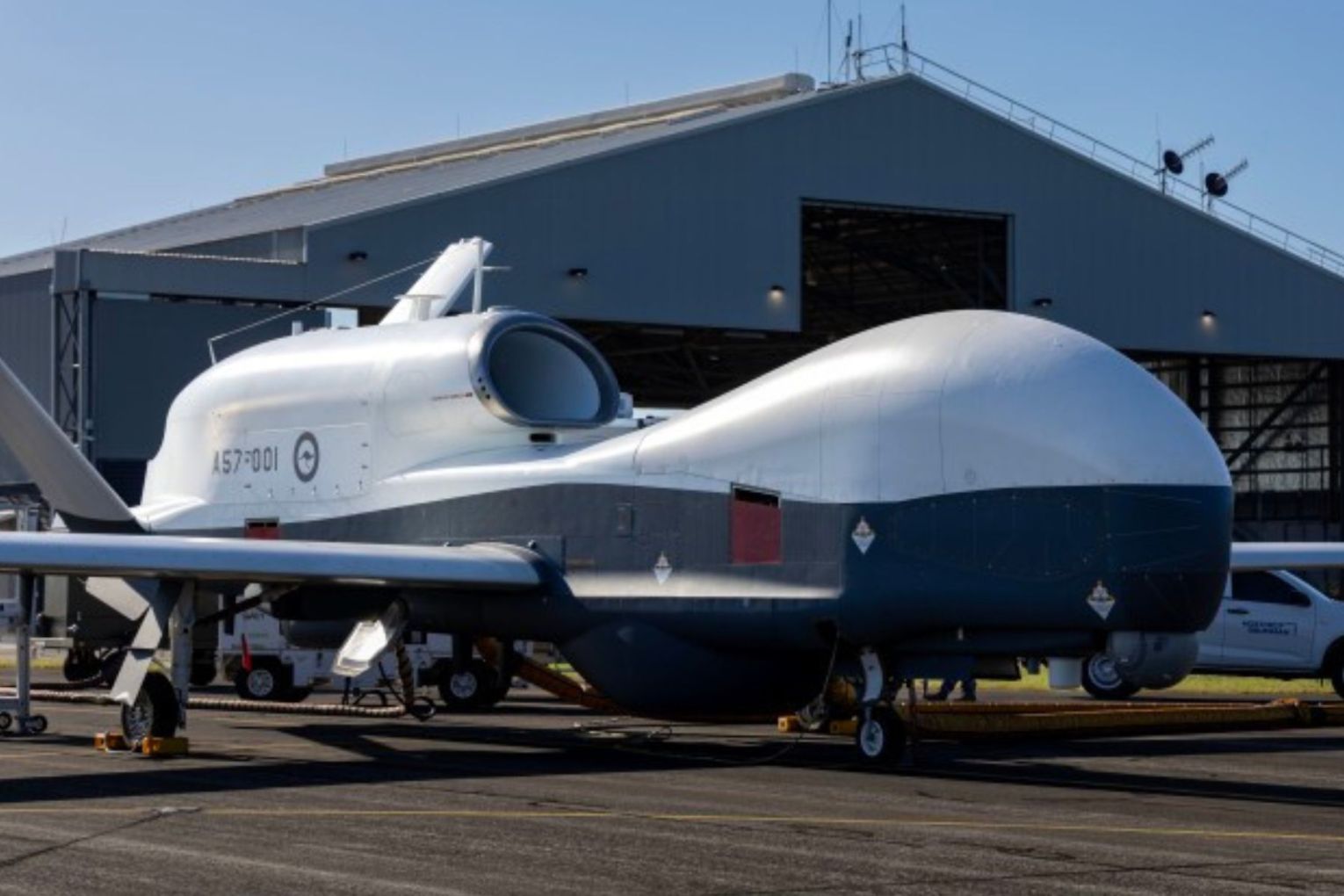 The Triton military surveillance drone can fly 24-hour missions, beating out crewed aircraft. Picture: Department of Defence