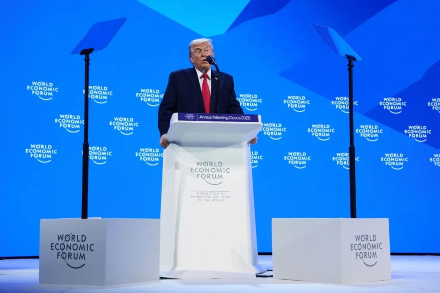 President Donald Trump at the World Economic Forum in Davos, Switzerland.