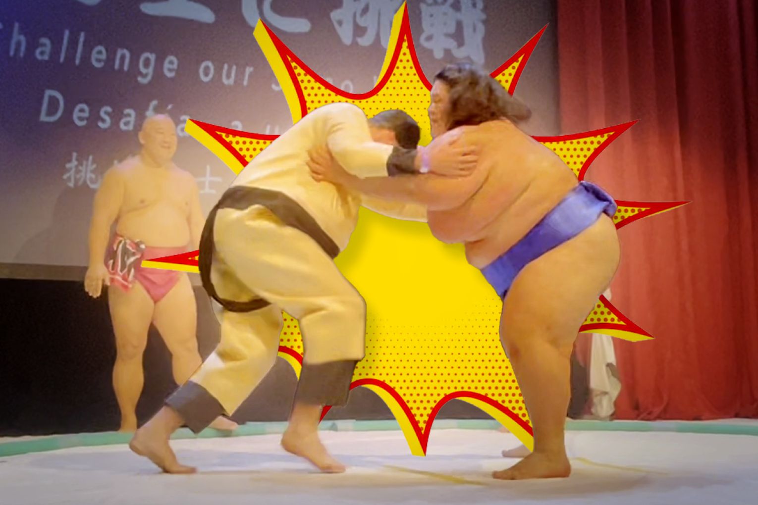 A monumental sumo showdown took place in The Garden of Unearthly Delights last night: Graphic: James Taylor