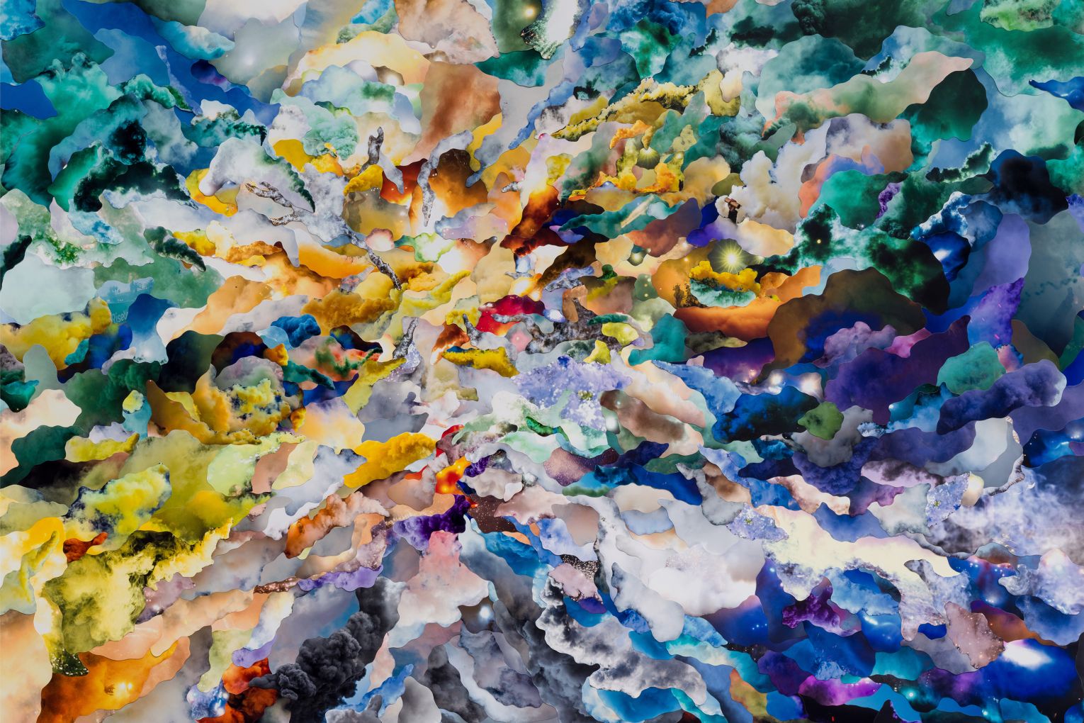 Purple Haze? There are more colours than that in Jemima Wyman's Haze, one work in her survey exhibition, starting its national tour at the QUT Art Museum in Brisbane before heading to Adelaide, Sydney and Perth.