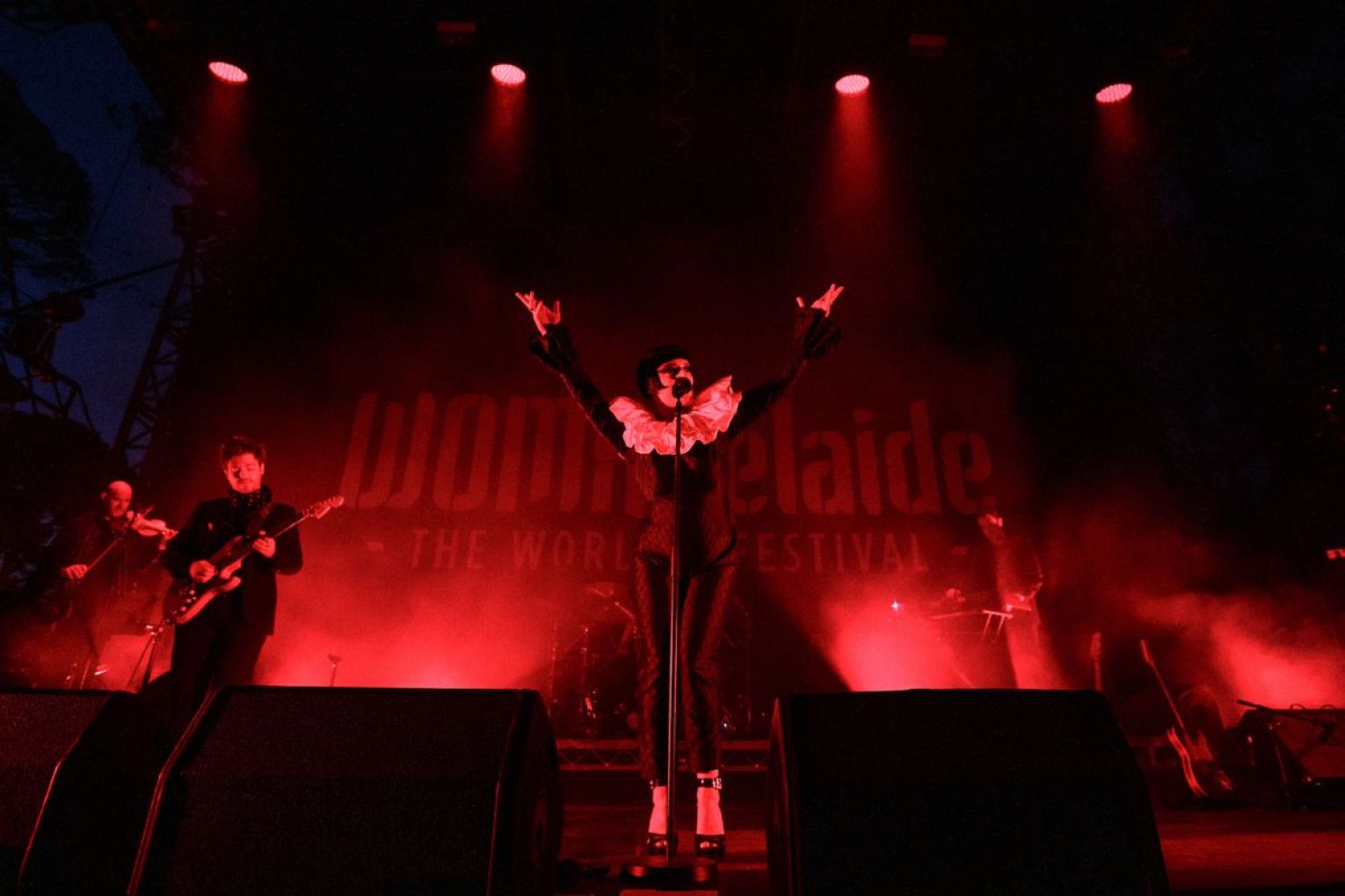 Carla Lippis, Mondo Psycho frontwoman on stage at WOMADelaide. Photo: Kerrie Geier/supplied. 