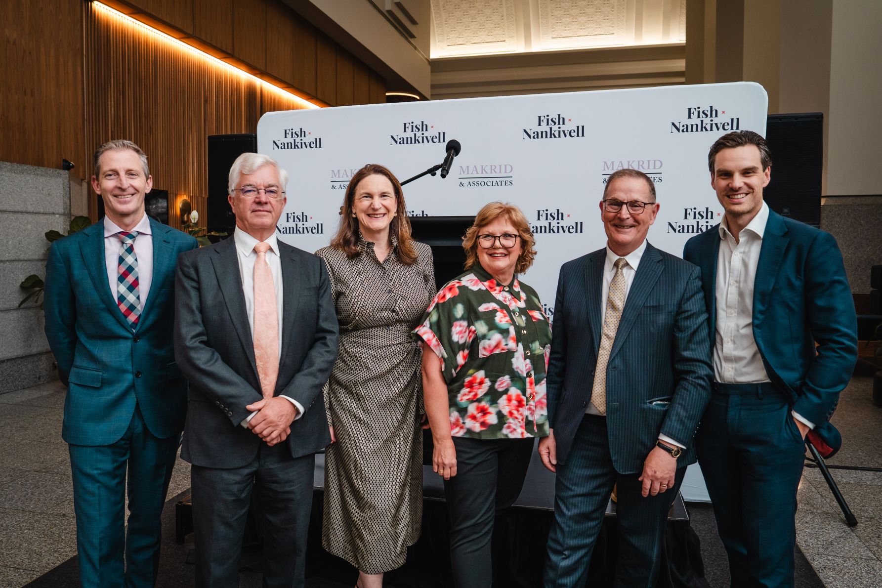 Chris McNamara, Andrew Bonwick, Rosina Hislop, Pip Makrid, Marc Makrid and Joel Makrid.