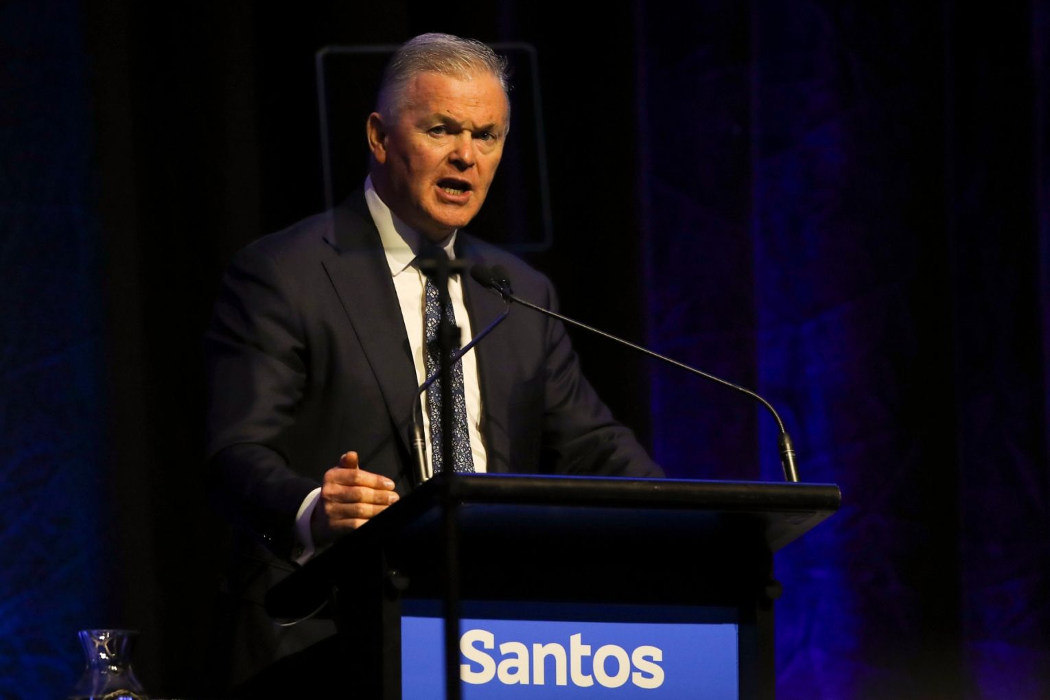 Santos is reducing staff by around 10 per cent, rightsizing the business, CEO Kevin Gallagher says. Photo: Matt Turner/AAP.