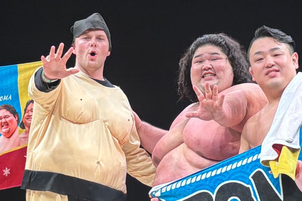 After humiliating sumo wrestling defeat in Japan, our InDaily reporter readies for home turf rematch