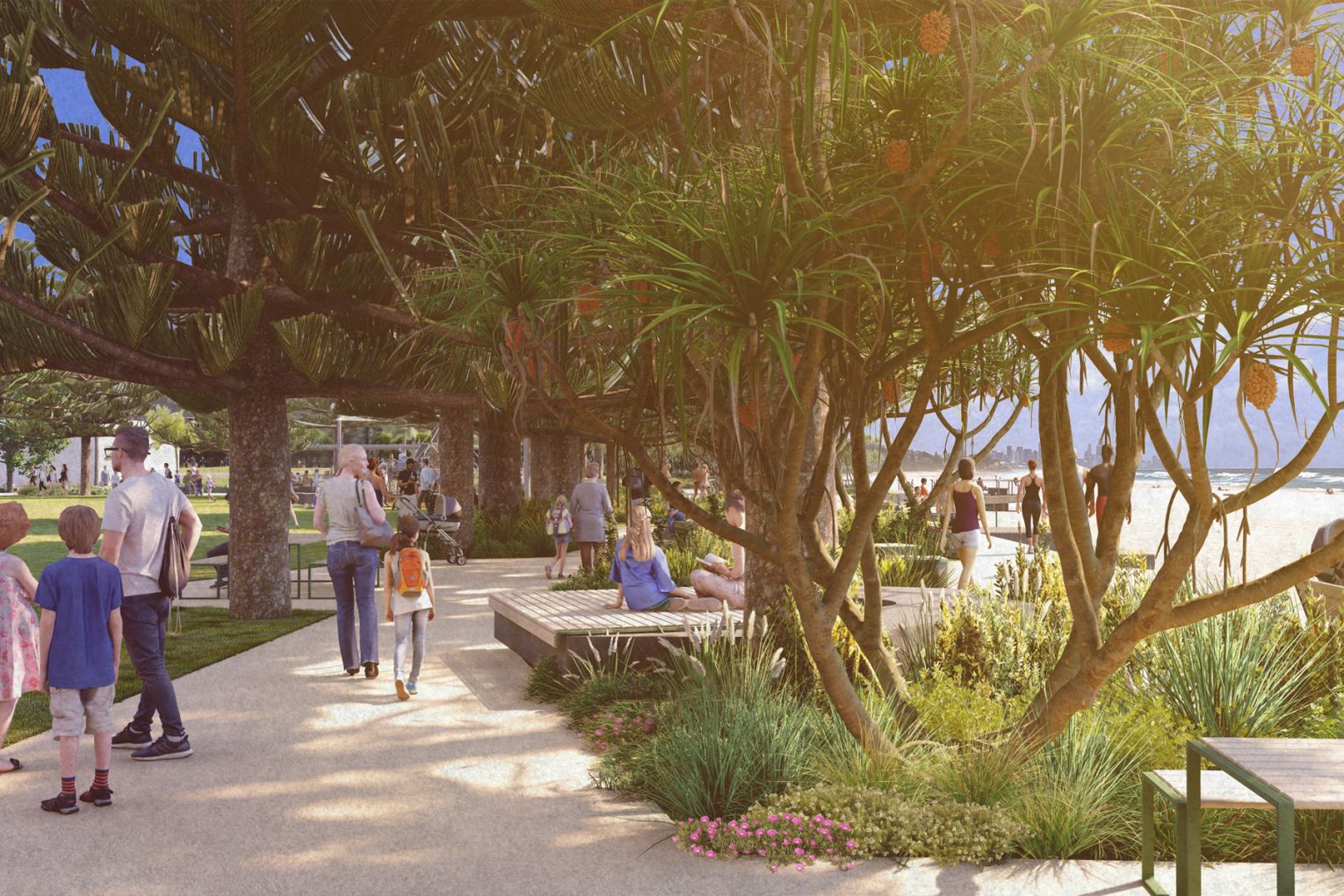 Artist impressions of the Burleigh Heads Foreshore, image credit: supplied