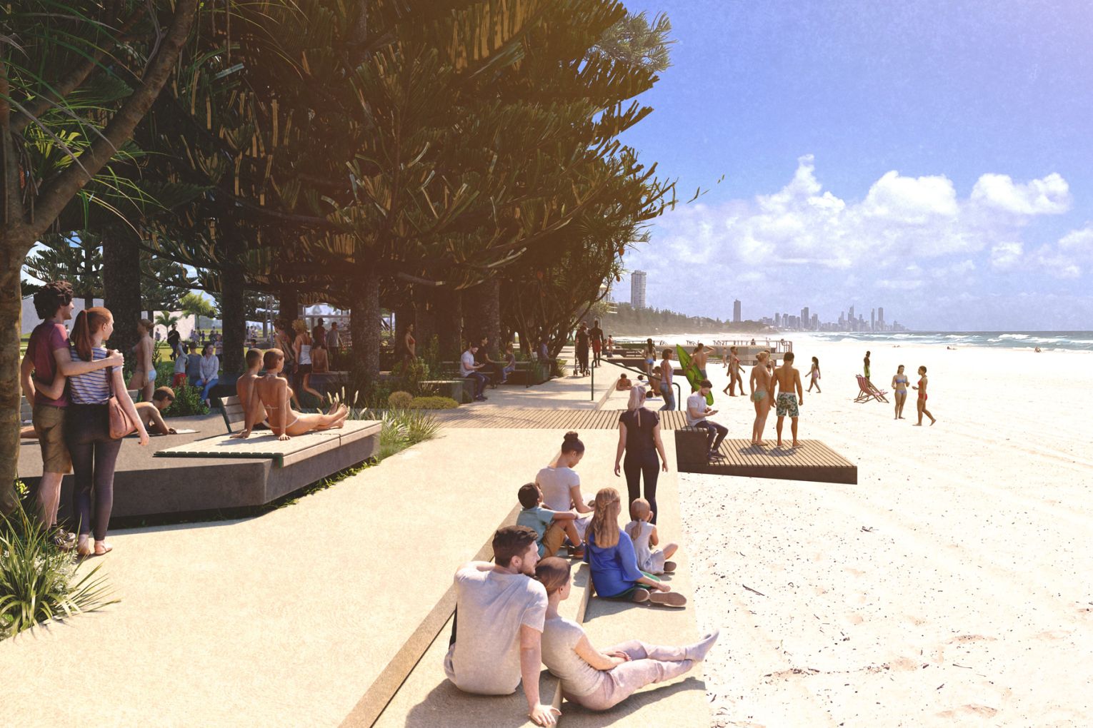 Artist impressions of the Burleigh Heads Foreshore, image credit: supplied