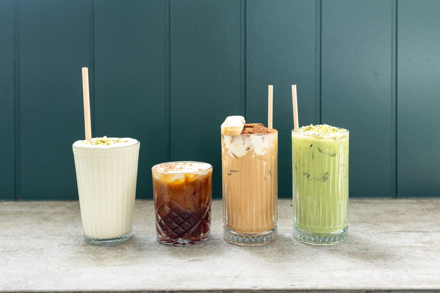 The signature drinks line-up at Elk Espresso, image credit: Jade Quinlivan