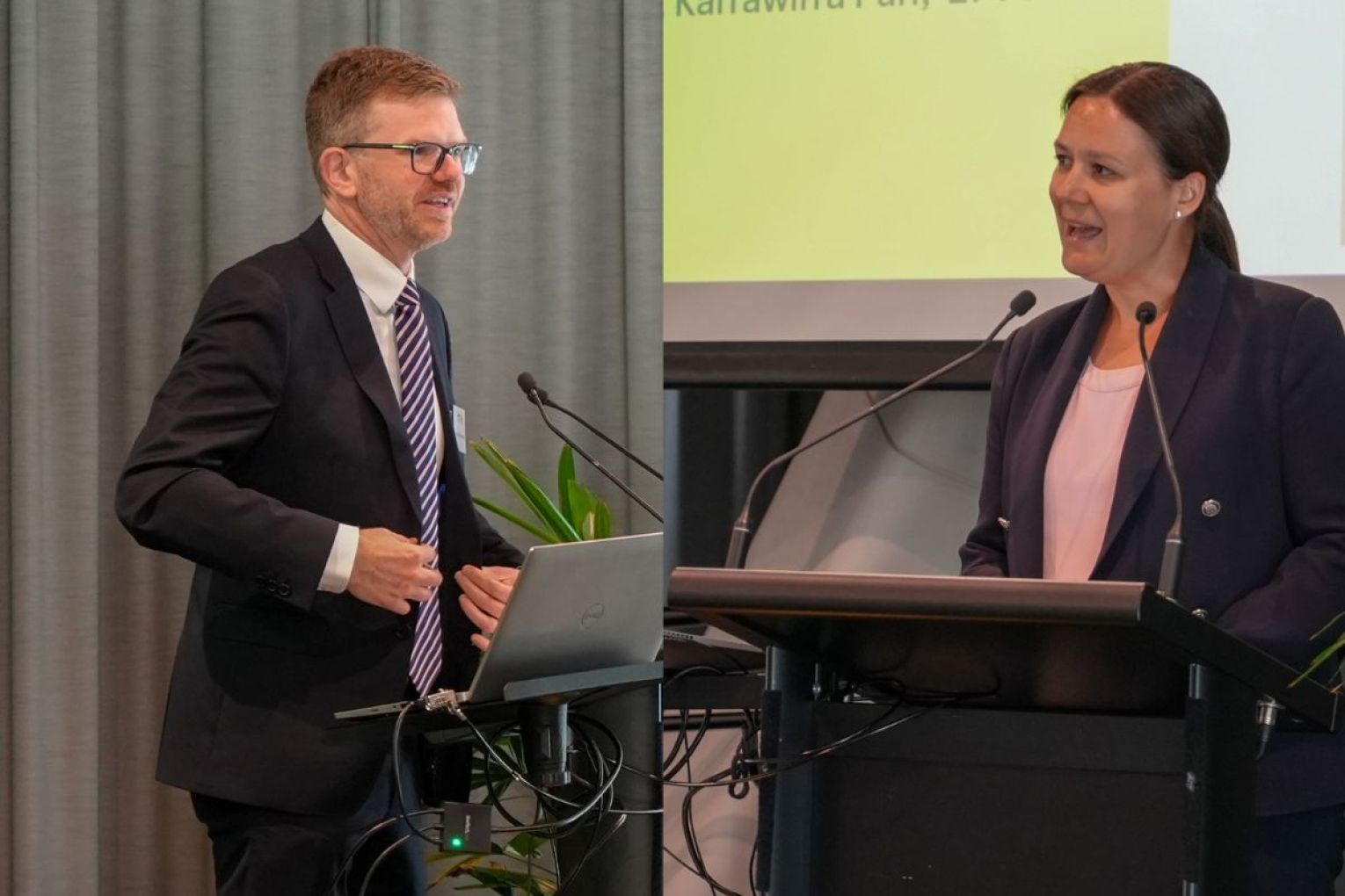 Chris Picton and Heidi Girolamo presented at today's roundtable to address an aged care workforce shortage. Photo: Supplied.