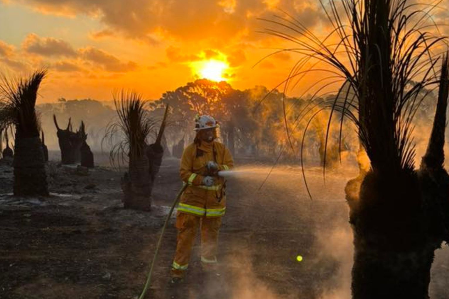 A fire is burning out of control at Deep Creek Conservation Park. Picture: Willunga CFS Facebook